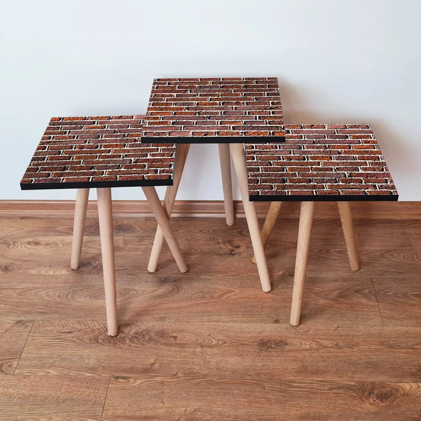 Set tavolinash të vendosshme (3 copë), Skye Decor, 3Shp372, ngjyrë kafe