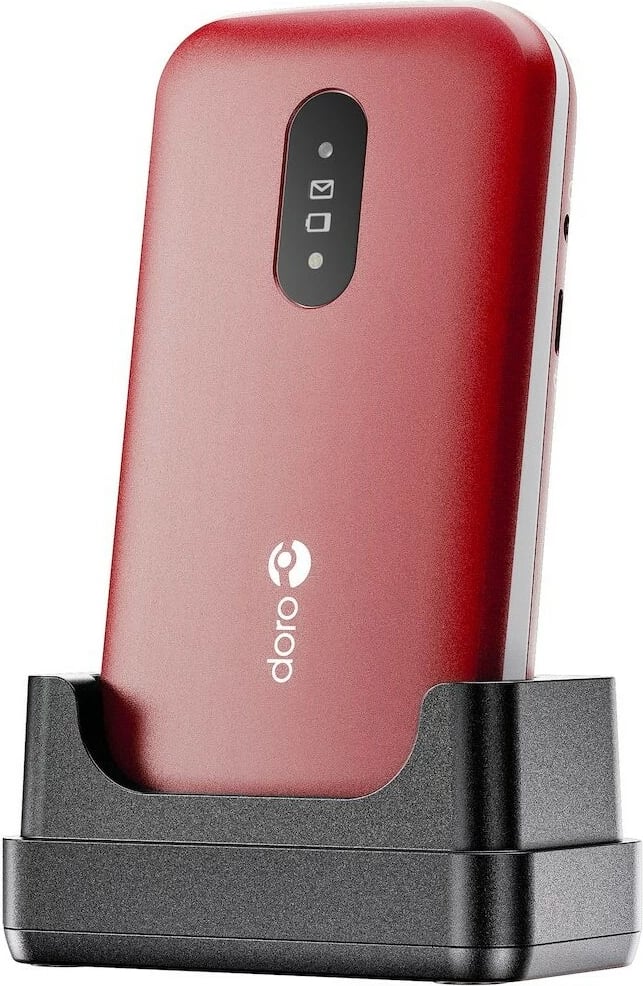 Celular Doro 2820, Clamshell, Single SIM, 2.8", Bluetooth, 1000 mAh, Kuq, Bardhë