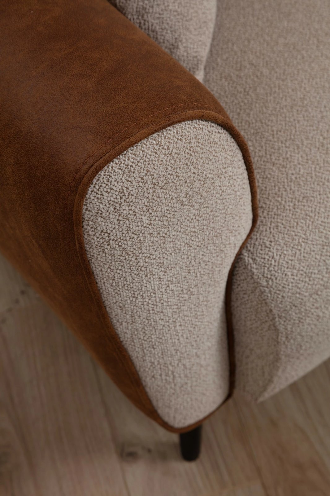 Kënd-sofë krevati Atelier del Sofa, anë e djathtë, bezhë, kanelle