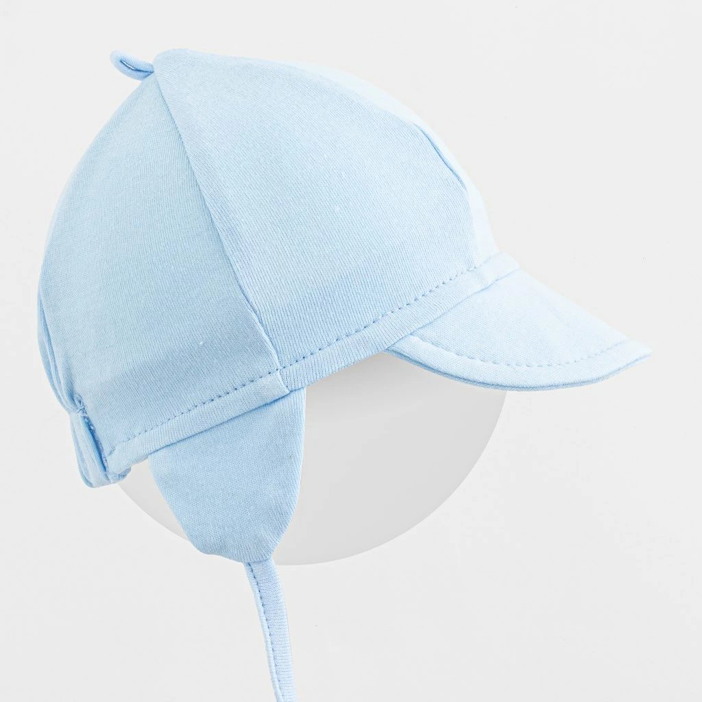 kapelë me strehë për bebe, New Baby, Casually Dressed, 100% pambuk, madhësia 68/74, blu