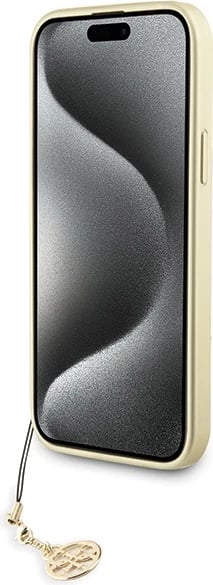 Mbështjellës Guess 4G Charms për iPhone 15 Plus, Gri