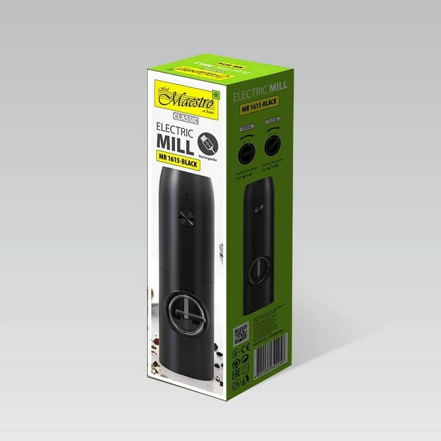Mulli elektrik Maestro MR-1615, për erëza, i zi