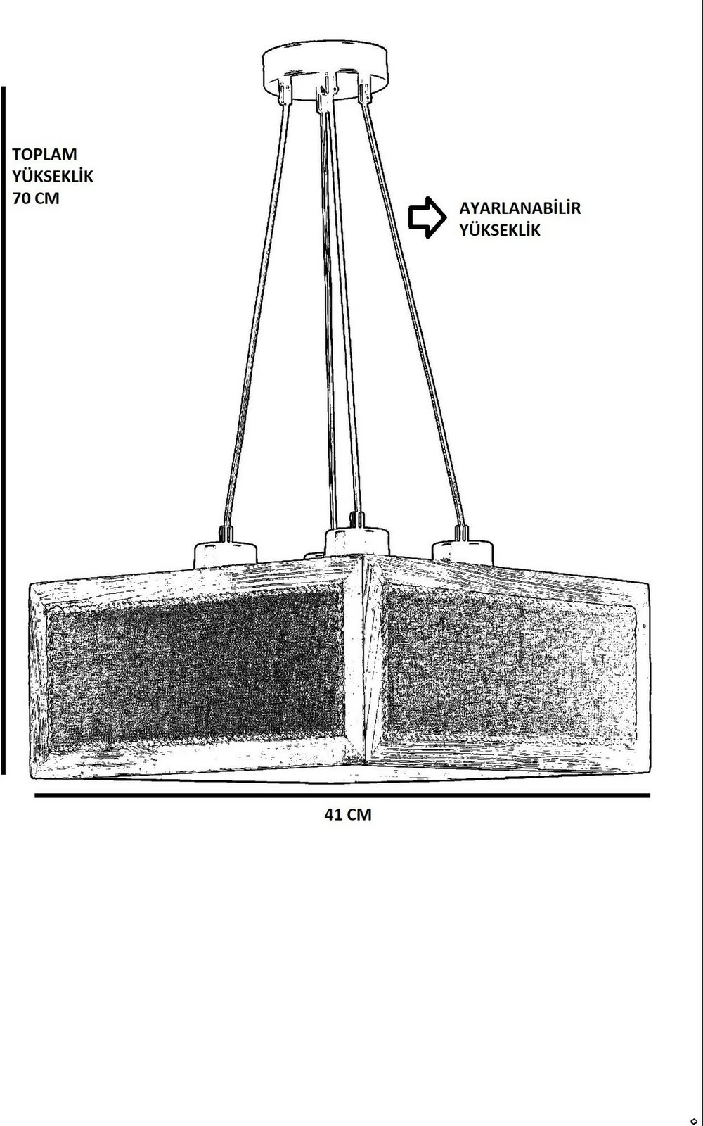 Llambë tavani Opviq, dru bredhi, kapak ratan, 8701-8