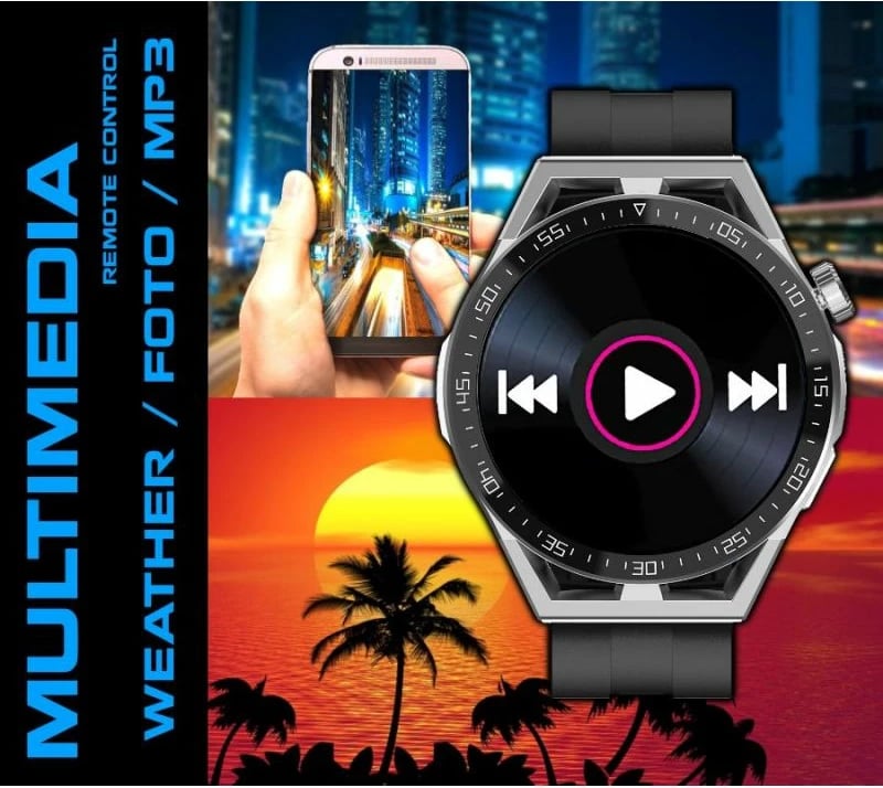 Smartwatch Rubicon unisex, e zezë