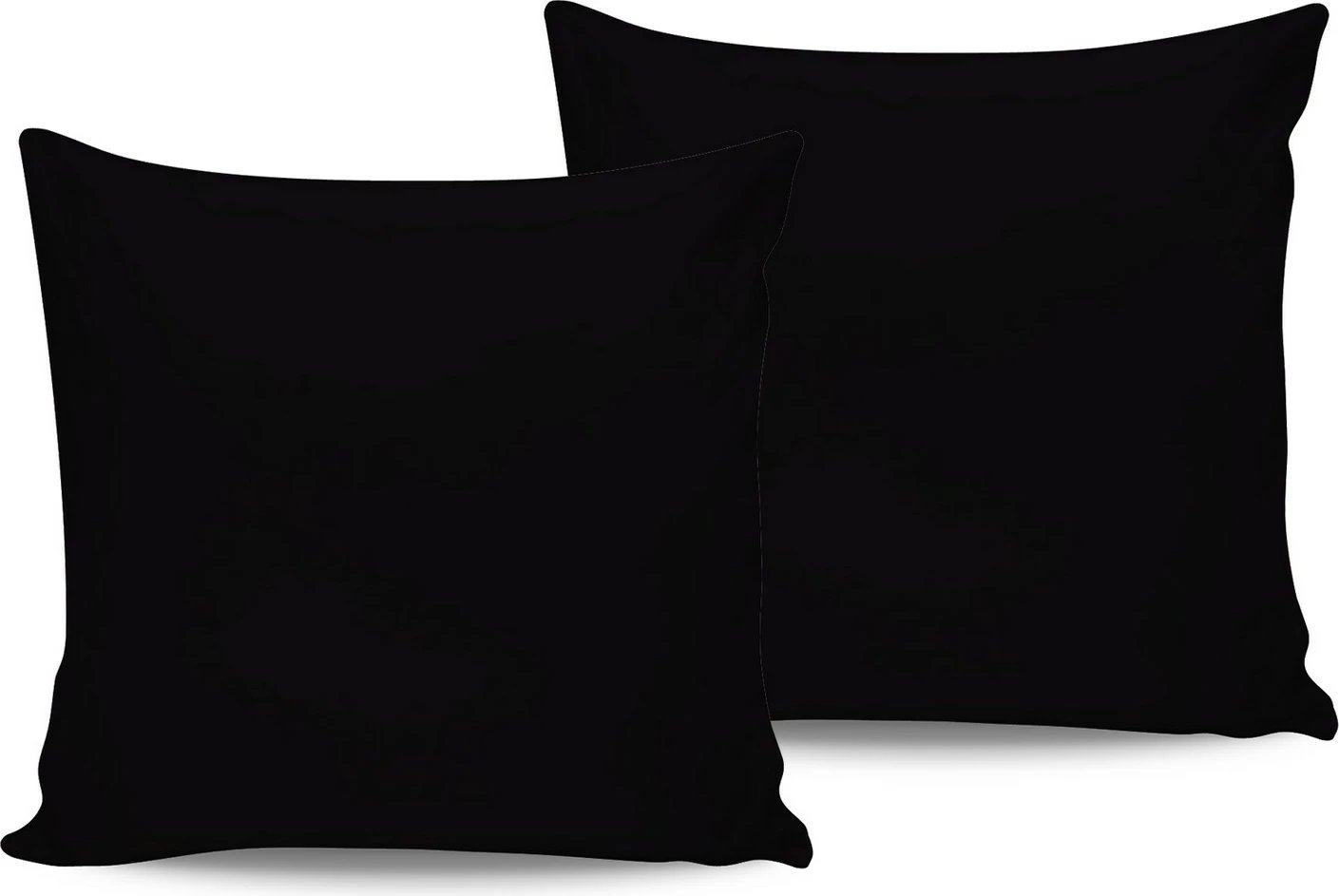 Jastëkëmbështjellëse sateni, ngjyrë e zezë, set prej 2 copësh, L'essentiel