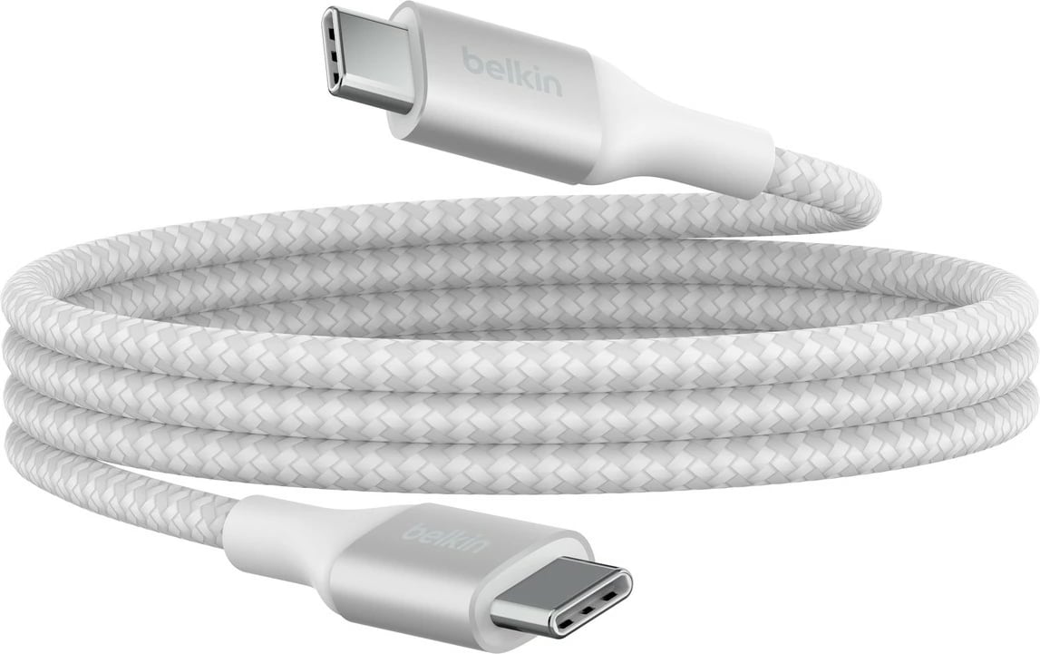 Kabllo Belkin CAB015bt1MWH, 1 m, USB C, USB 2.0, Bardhë