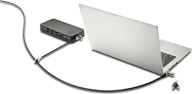 Kabëll sigurie Kensington Universal 3-in-1 me çelës, dy koka, karbon çelik, silver