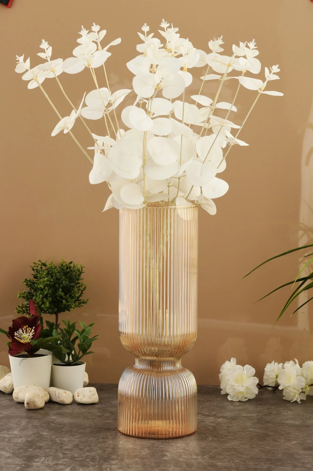 Vazo dekorative prej qelqi, ngjyrë ari, Aberto Design, Safir DV30B, 10x30x10 cm