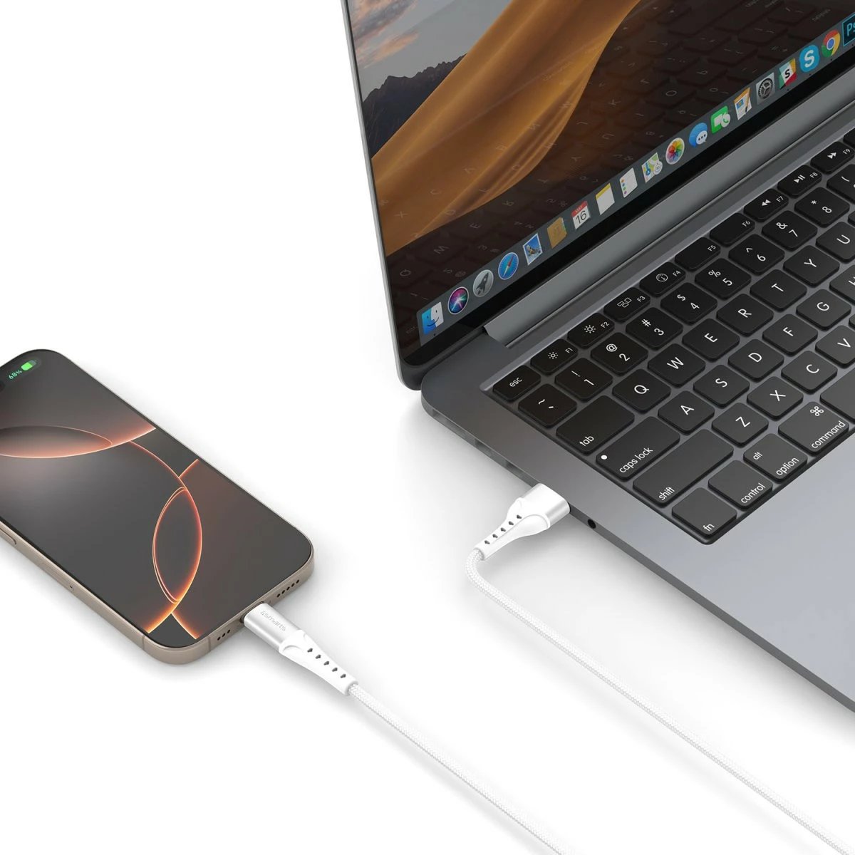 Kabllo USB-A në USB-C 4smarts PrimeCord 1.5m 18W, bardhë Kabllo USB-A në USB-C 4smarts PrimeCord 1.5m 18W, bardhë