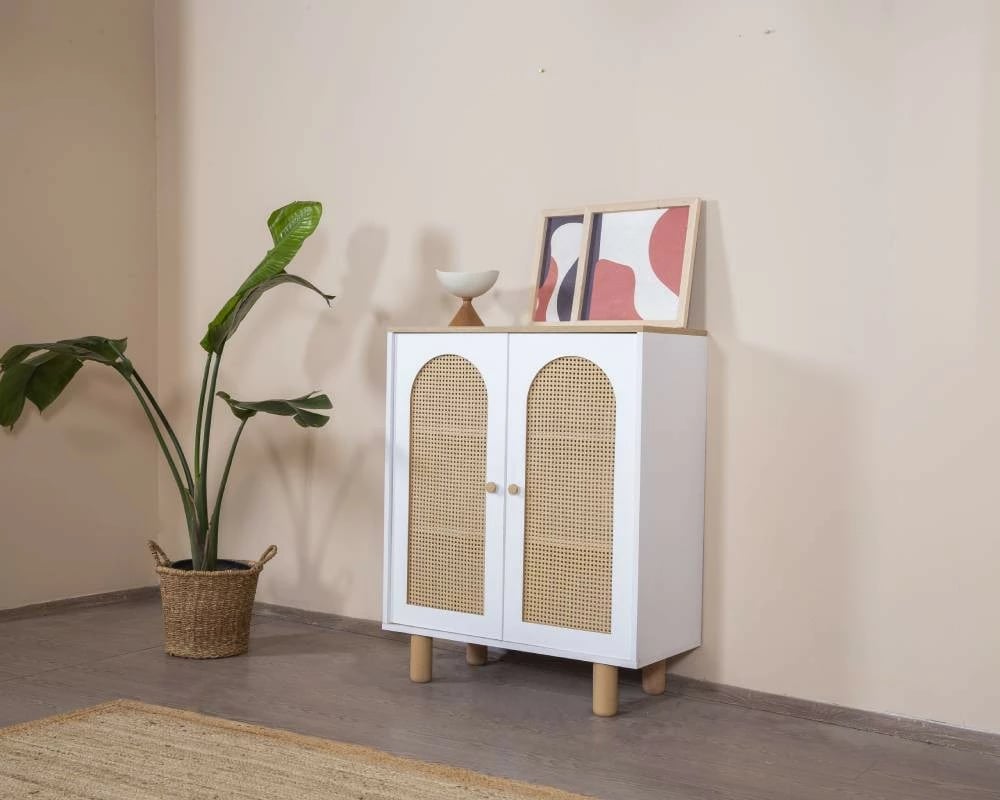 Komodë Skye Decor, Bohem, e bardhë dhe lis