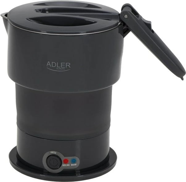 Ibrik elektrik Adler AD 1377g, silikon, 0.6L, Gri