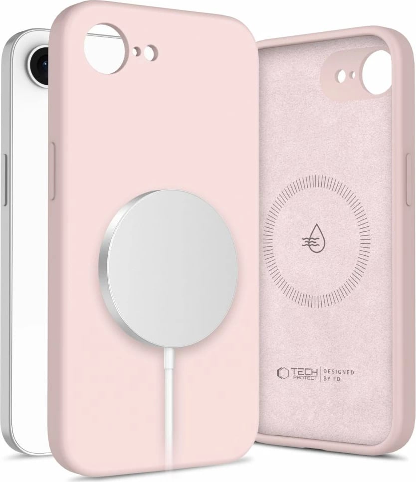 Mbështjellës Tech-Protect Liquid Silicone MagSafe për iPhone 16e, Rozë