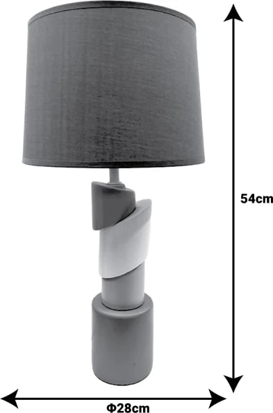 Llambë tavoline Frant Inart E27, ngjyrë kafe, qeramike-metalike, D28x54cm