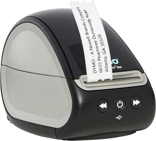 Printer etiketash, Dymo LabelWriter 550 2112722, 300dpi, termik direkt, për PC/Mac, i zi/gri