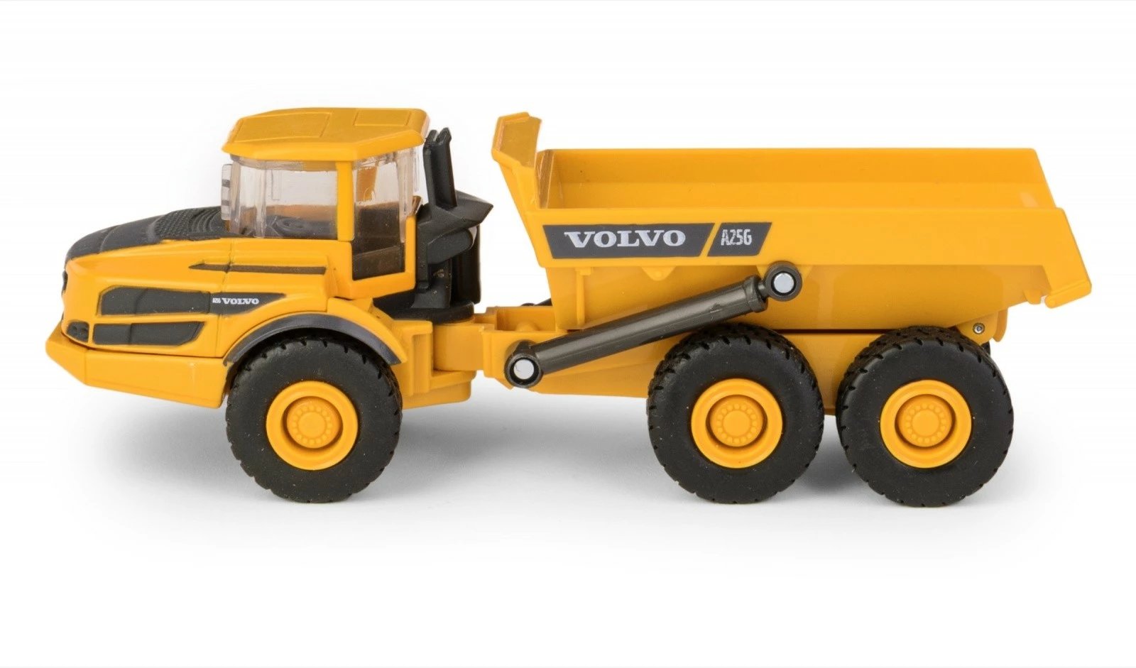 Kamion lodër Daffi Volvo Mini A25G, metal dhe plastikë, për djem, e verdhë