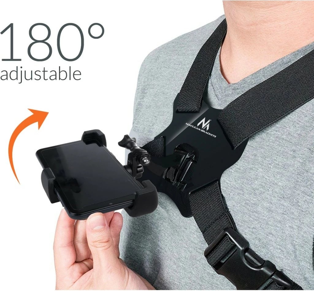Rripa sportivë universal për telefon, kamerë, GoPro Maclean MC-445, i zi