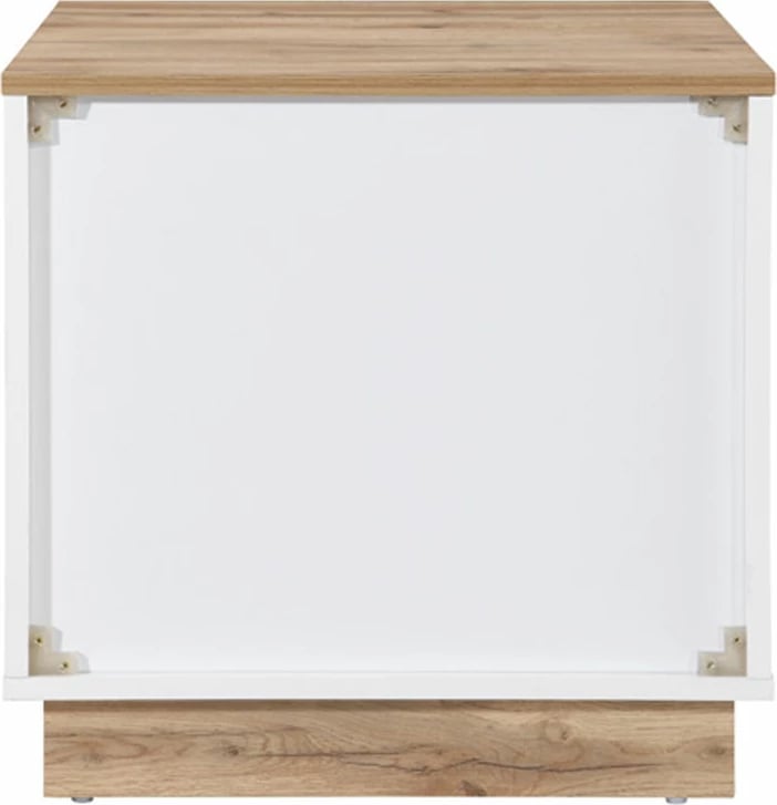 Komodinë CASA, 2 sirtarë, e bardhë/natyrale, 50x50x50cm