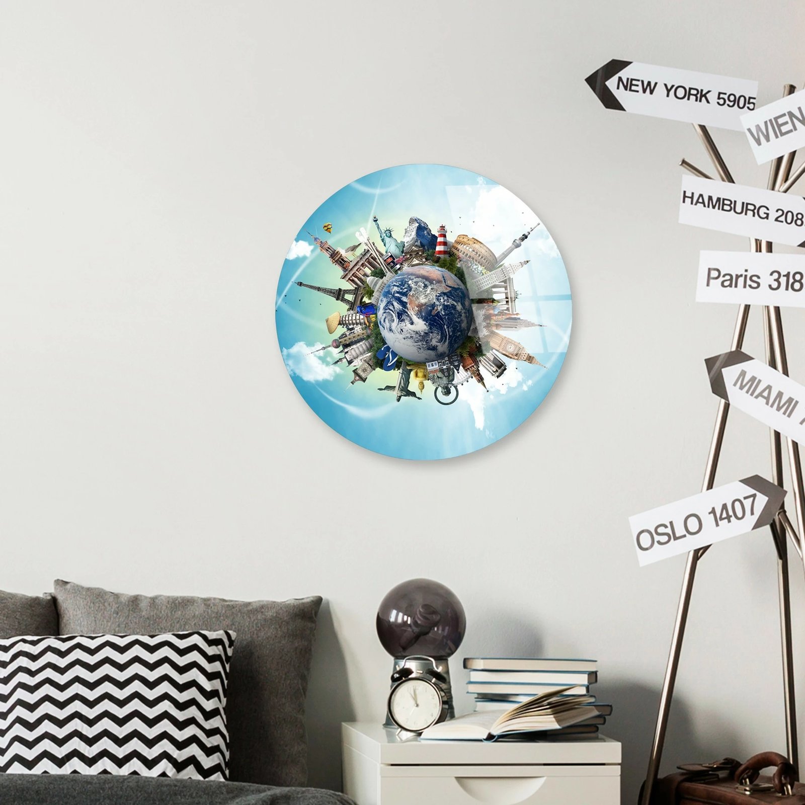 Pikturë dekorative prej xhami të temperuar, shumëngjyrëshe, UV-1149, 30cm