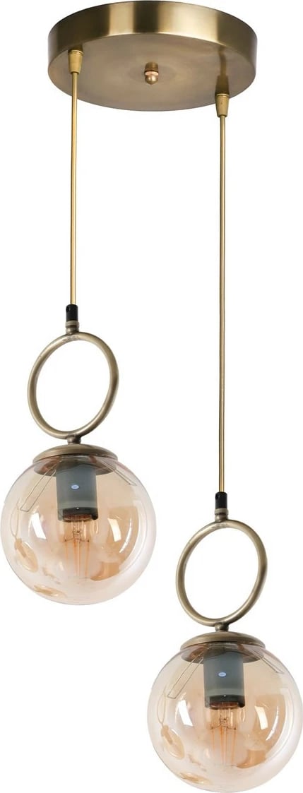 Llambë tavani Opviq Morino, bakri, 2 sfera xhami