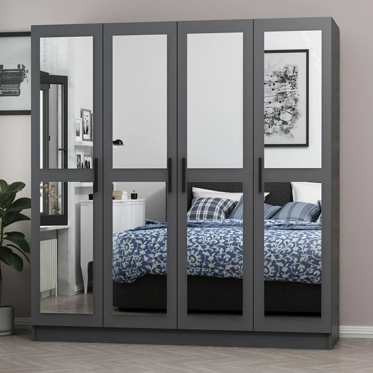 Dollap Skye Decor, ngjyrë antracit, 180x210x52cm