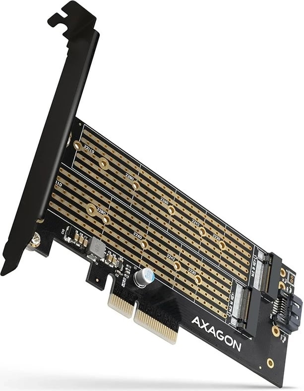Kartë/adaptues AXAGON PCEM2-D për M.2 SATA, PCIe 4.0, Gold