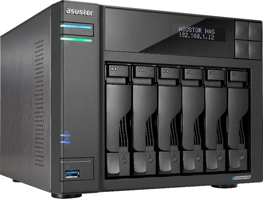 NAS ASUSTOR LOCKERSTOR 6 AS6706T, Intel Celeron N5105, 8 GB DDR4, ADM, e zezë