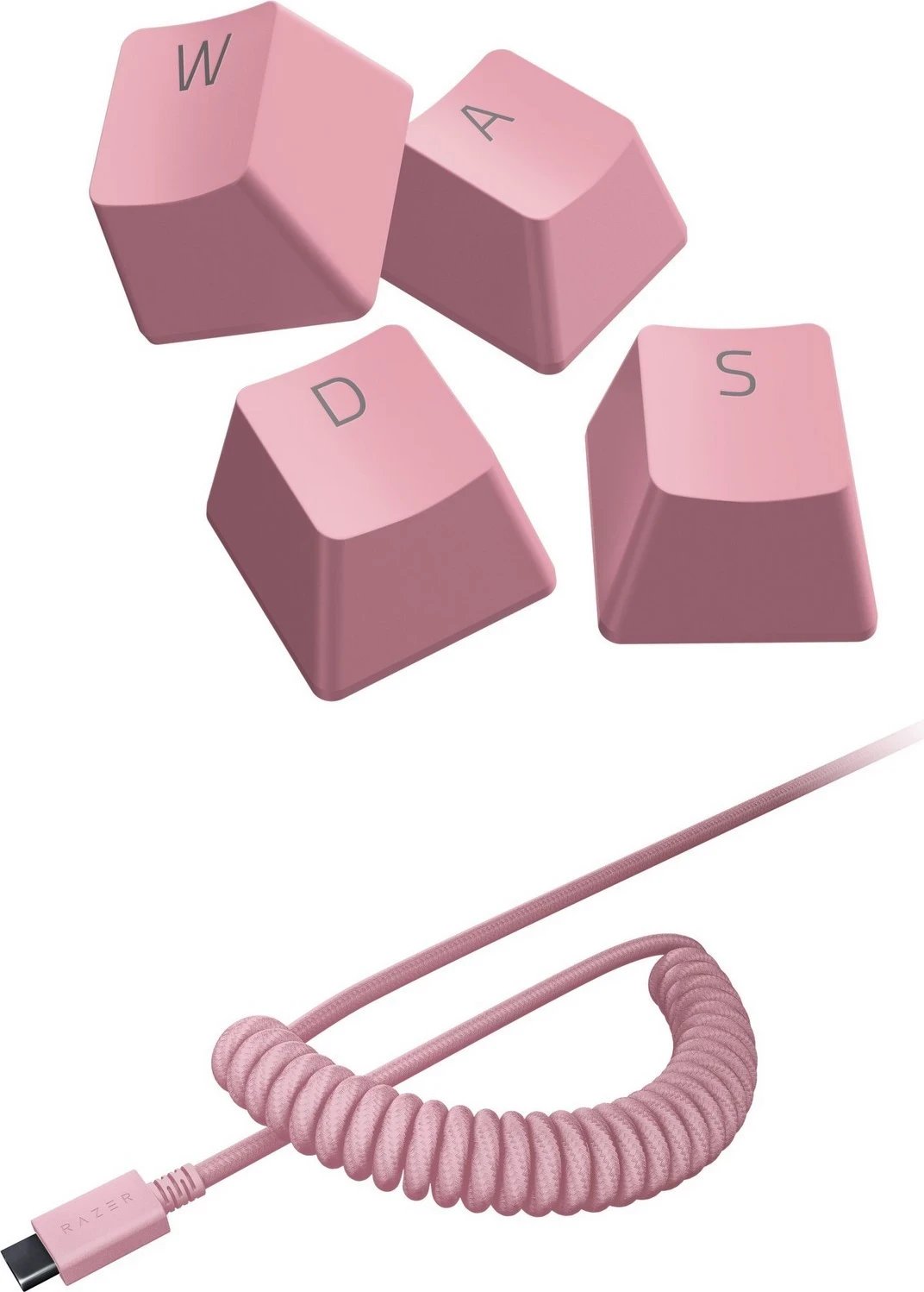 Set i tasteve Razer PBT Keycap + Kabllo, 120 taste, rozë