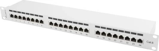 Patch panel Lanberg PPS6-1024-S, 1U, Gri
