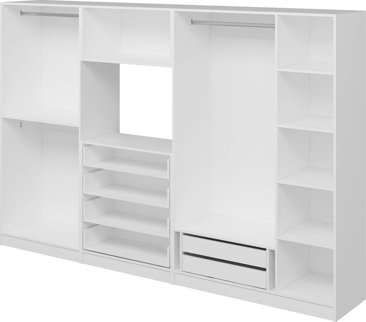 Dollap për rroba, ngjyrë e bardhë, Skye Decor, 315x210x52cm, 10 pjesë