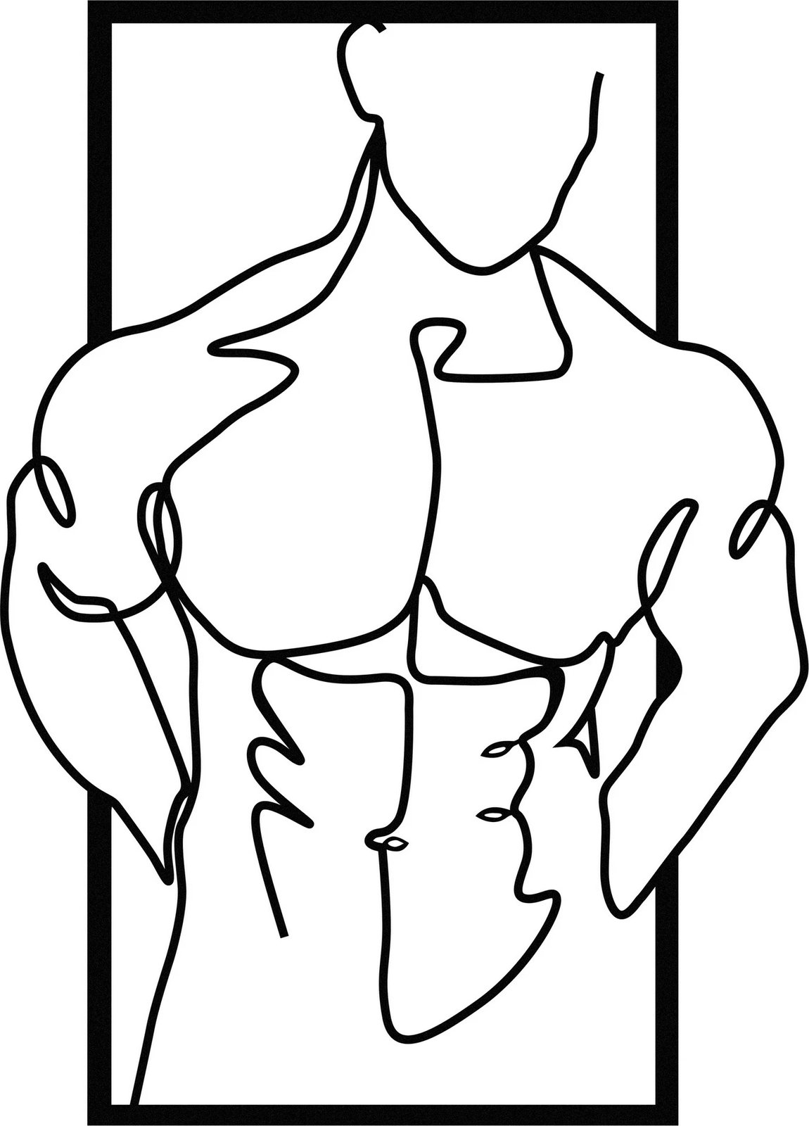 Aksesor dekorativ metalik për mur, trup mashkulli muskulor, Wallity, ngjyrë e zezë