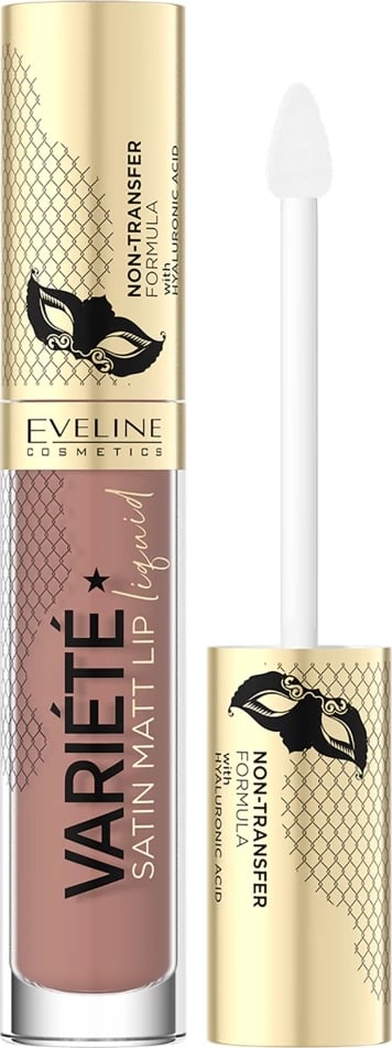 Buzëkuq i lëngshëm Eveline Cosmetics Variete Satin Matt Lip Liquid 01, 4.5ml për femra