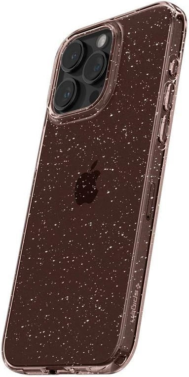 Mbështjellës Spigen Liquid Crystal Glitter për iPhone 15 Pro, Transparent/Rozë