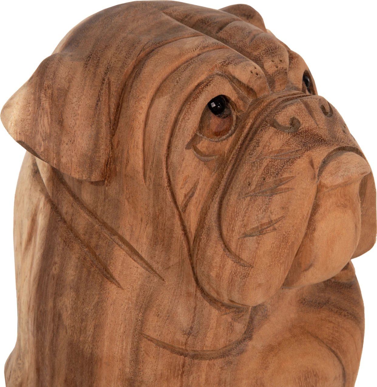 Dekor për dysheme, bulldog, dru suar, ngjyrë natyrale, FH7926, 20x17x30 cm