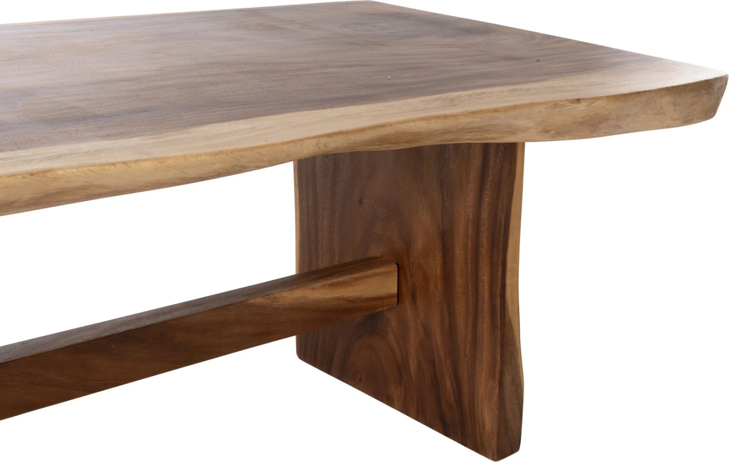 Tavolinë ngrënie ULYSES FH9888 dru suar i ngurtë natyral-9cm trashësi 160x90x78Hcm