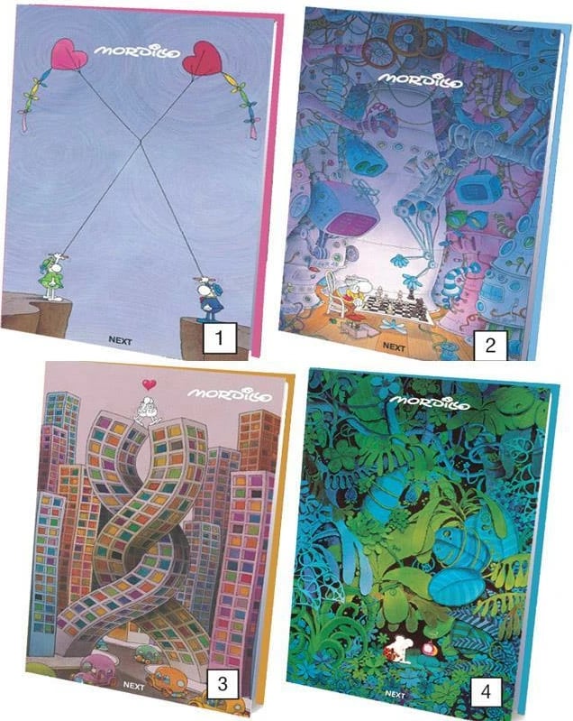 Bllok shënimesh NEXT TETR. DETO, 4 dizajne, 14x21cm