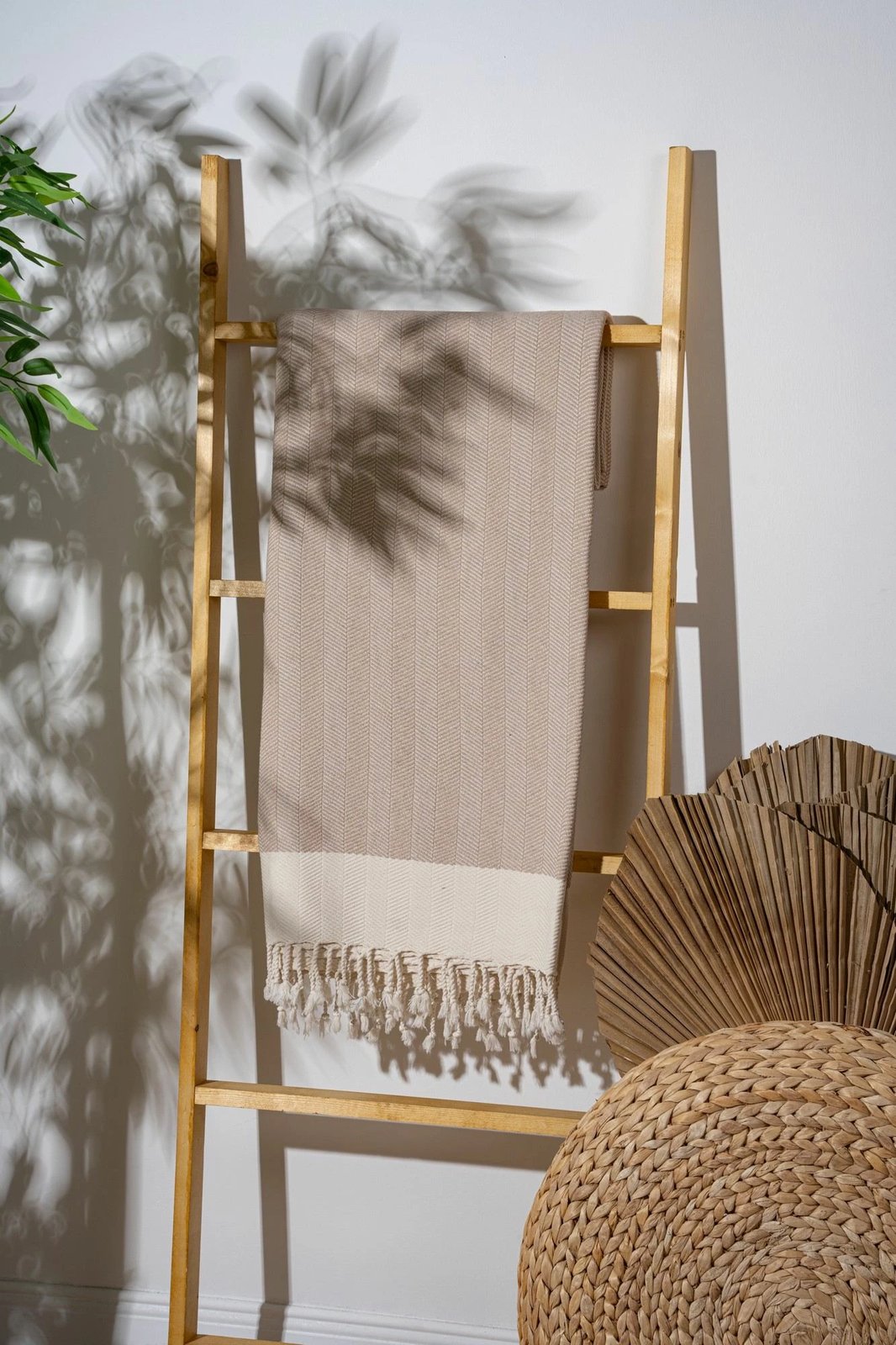 Peshqir plazhi Fouta, ngjyrë bezhë, Mijölnir, Baliksirti, 90x180cm