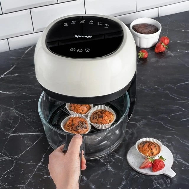 Fritezë pa yndyrë SPONGE 4L, 1000W, e zezë/e bardhë