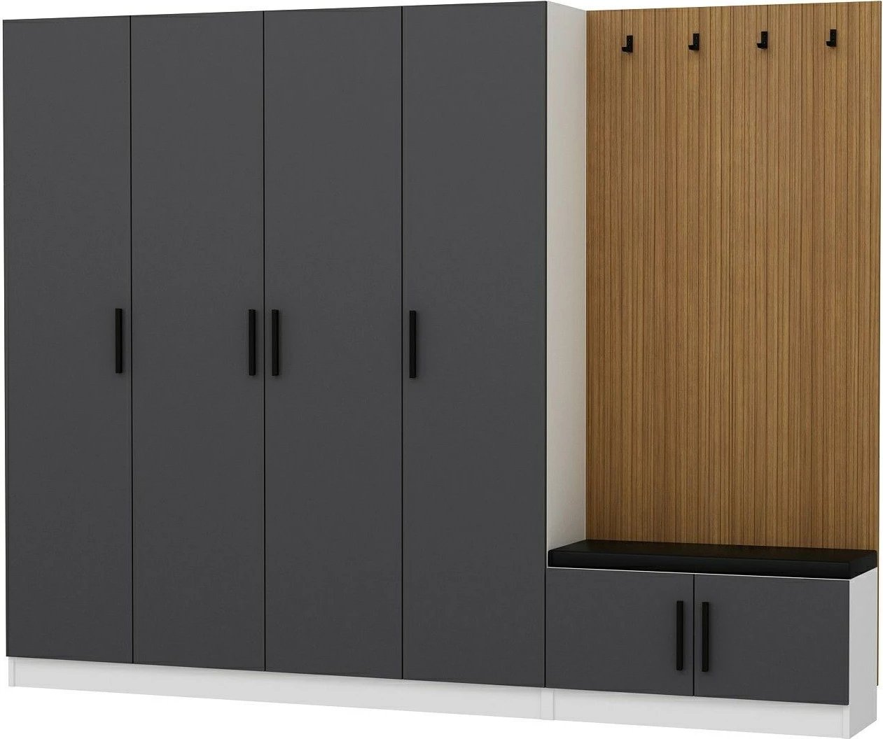 Stendë korridori Skye Decor, Noah, anthracite, 270x210x35cm, 8 pjesë