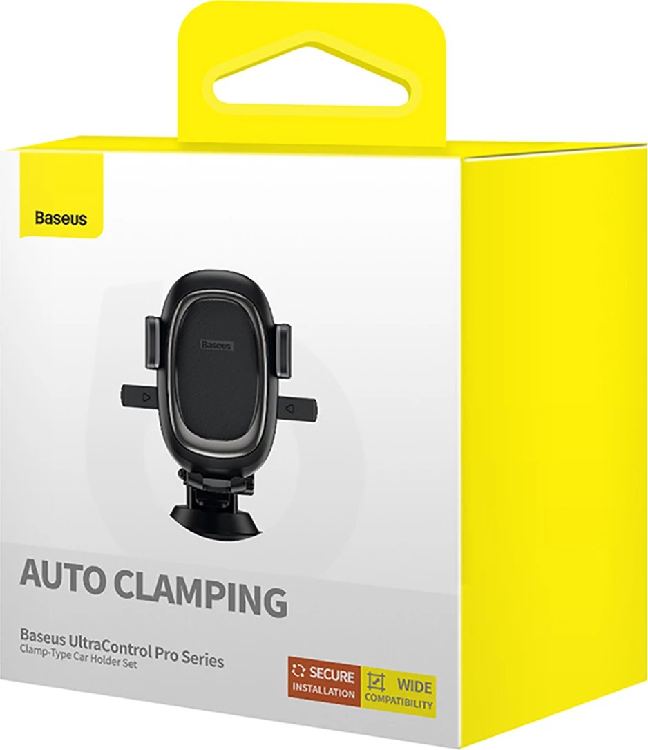 Mbajtës telefoni Baseus UltraControl Pro me kapje automatike, për xham/panel/ajrosje, i zi