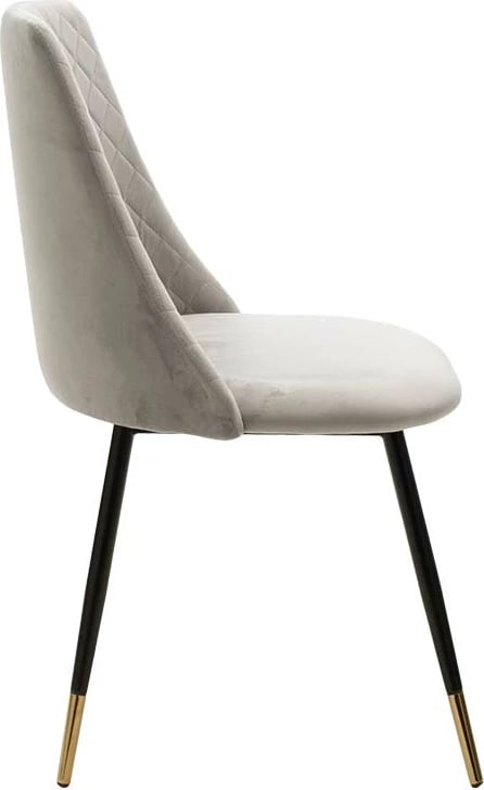 Karrige Giselle kadife ngjyrë hiri këmbë zezë-arta