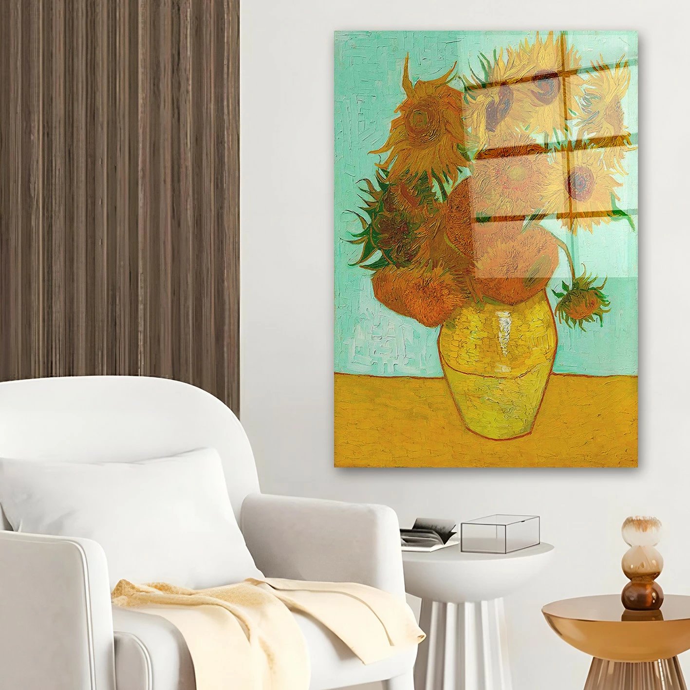 Pikturë dekorative prej xhami të temperuar, shumëngjyrëshe, 30x45cm