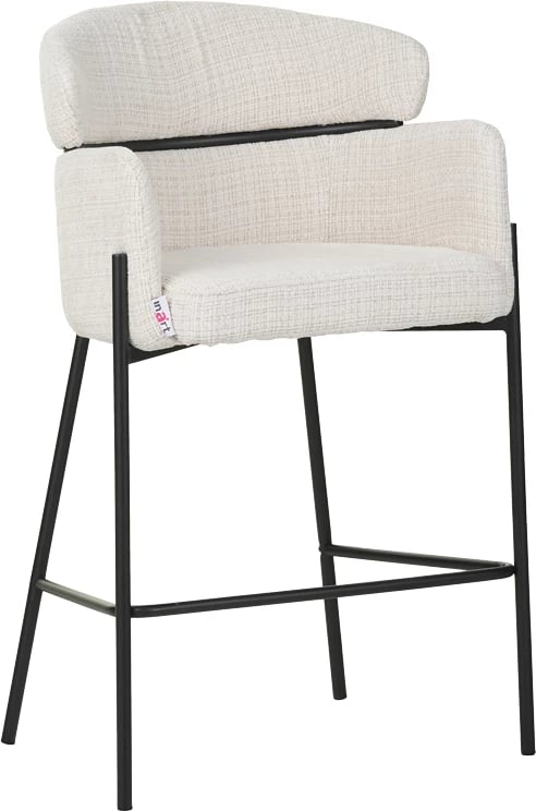 Karrige për bar Tolerse, material stof, këmbë metalike të zeza, bezhë