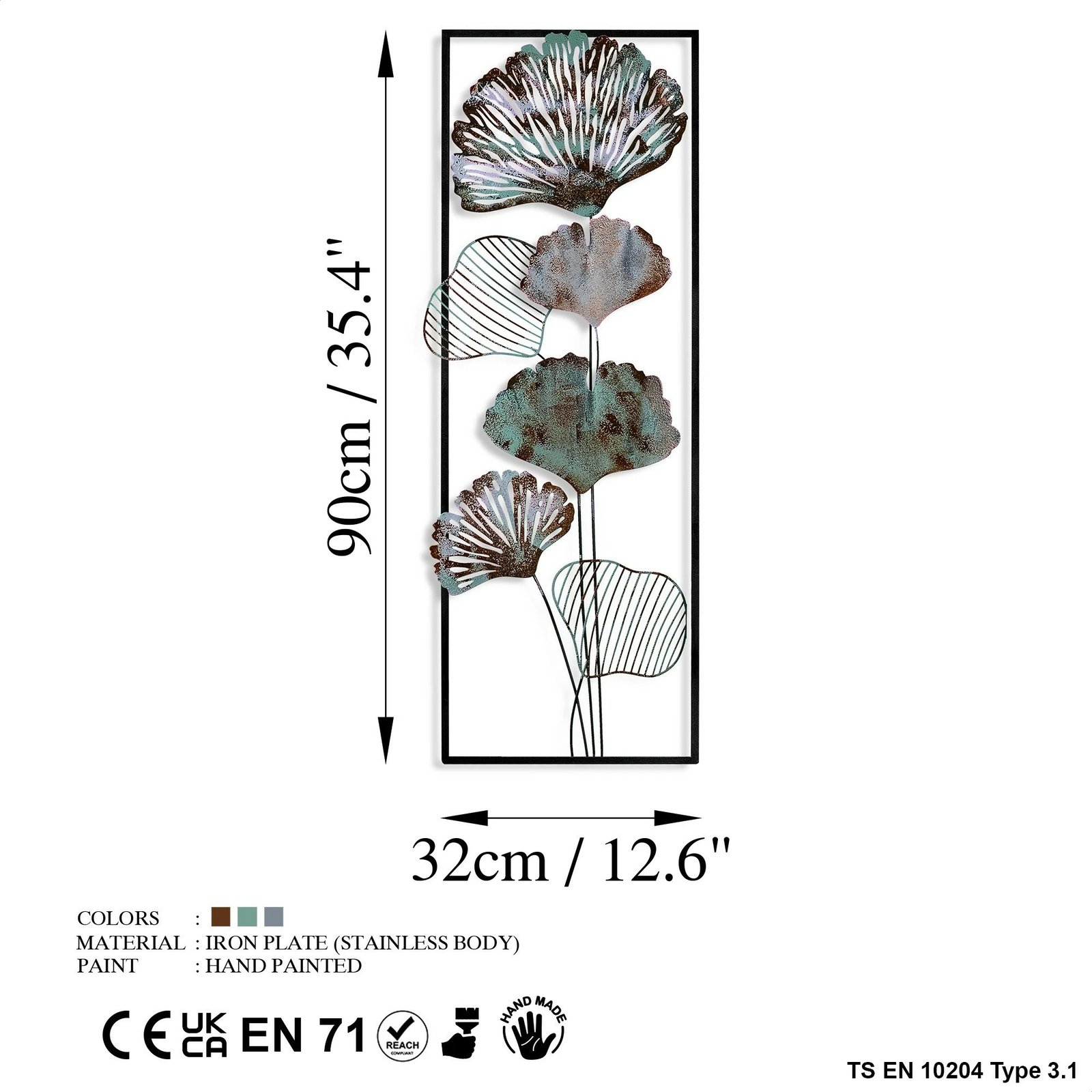 Aksesor dekorativ metalik për mur Wallity, Fig 3