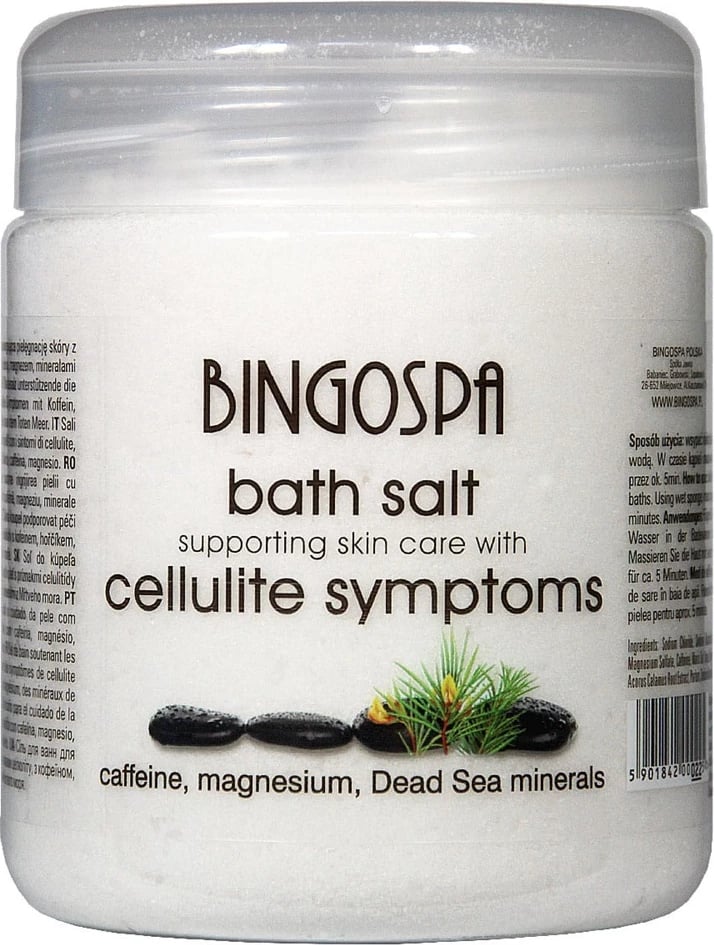 Kripë për banjë për femra BingoSpa me kafeinë dhe minerale të Detit të Vdekur, 550g
