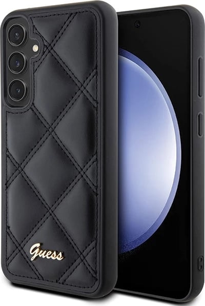 Mbështjellës Guess Quilted Metal Logo për Samsung Galaxy S23 FE, i zi Mbështjellës Guess Quilted Metal Logo për Samsung Galaxy S23 FE, i zi
