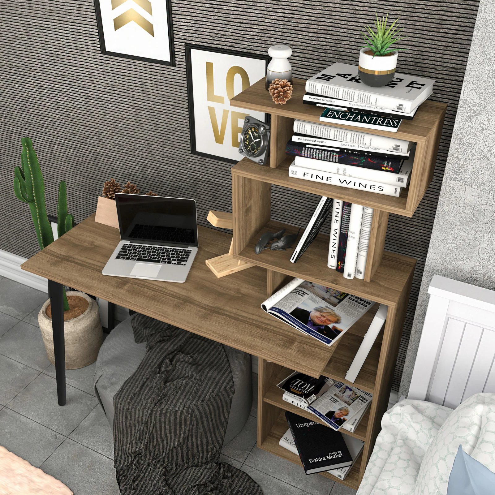 Tavolinë studimi Hanah Home, ngjyrë arre, Vina
