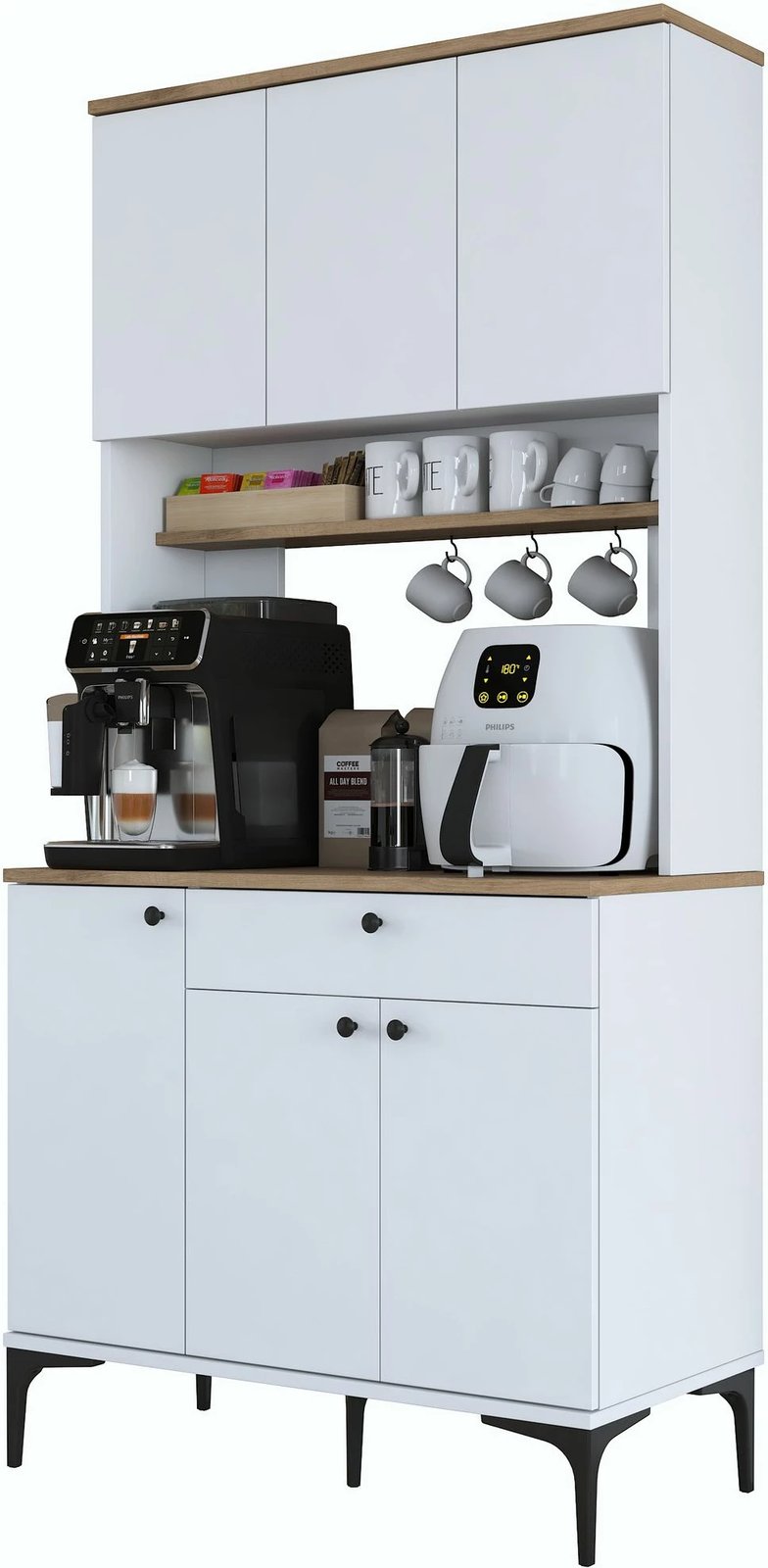 Dollap multifunksional Skye Decor, JE196 - 3805, ngjyrë arre dhe e bardhë