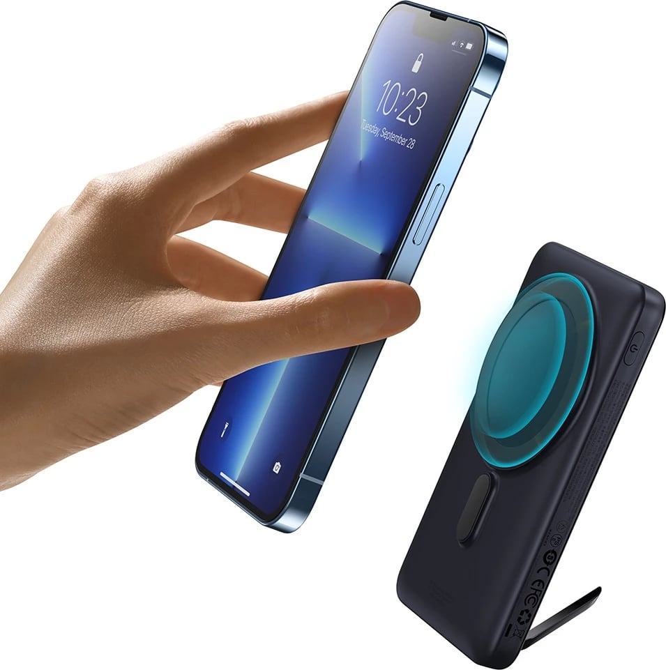 Powerbank Baseus Magnetic Bracket PPCX000203, 10000mAh, MagSafe, 20W, me kabllo USB-C 0.5m, Kaltër e errët