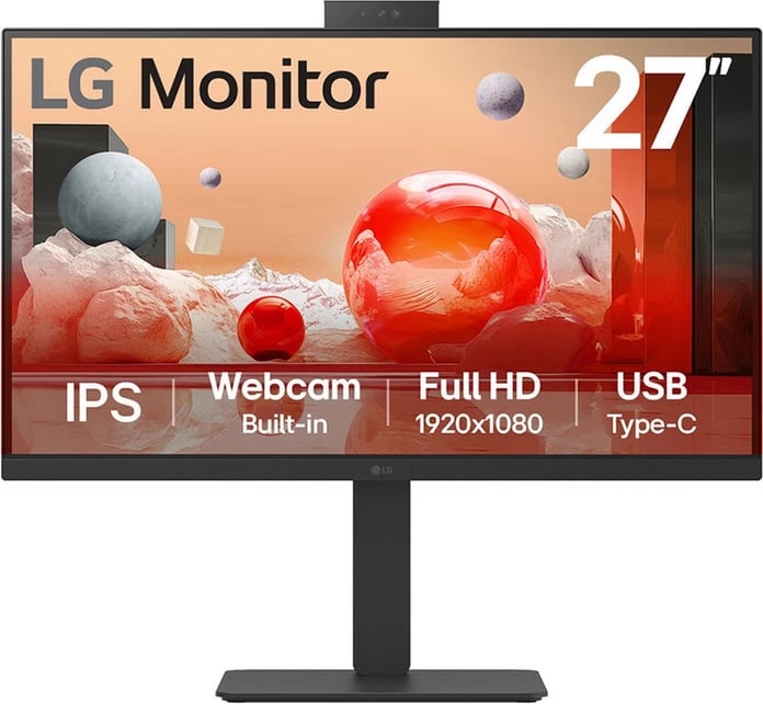 Monitor, LG 27BA850-B.AEU, 27 inch IPS Full HD 1920x1080, USB Type-C, me kamerë të integruar, i zi