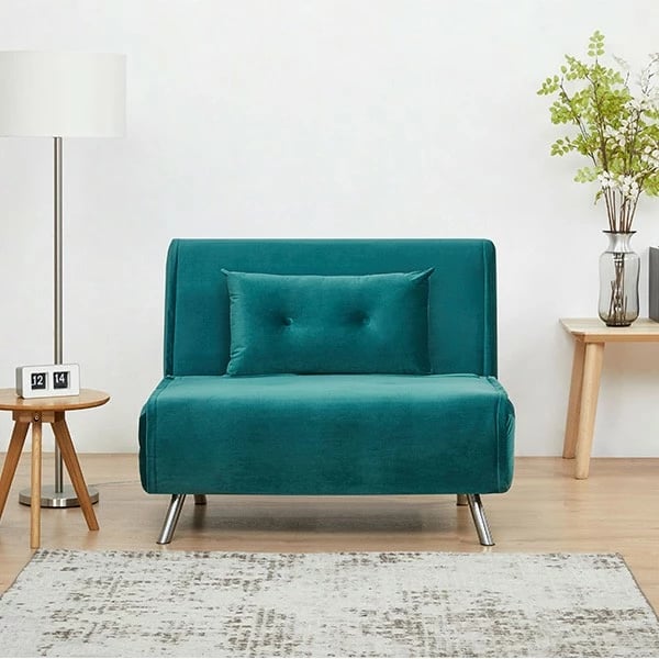 Karrige shtrati Nextdeco Berlin, Petrol, H92x100x91cm